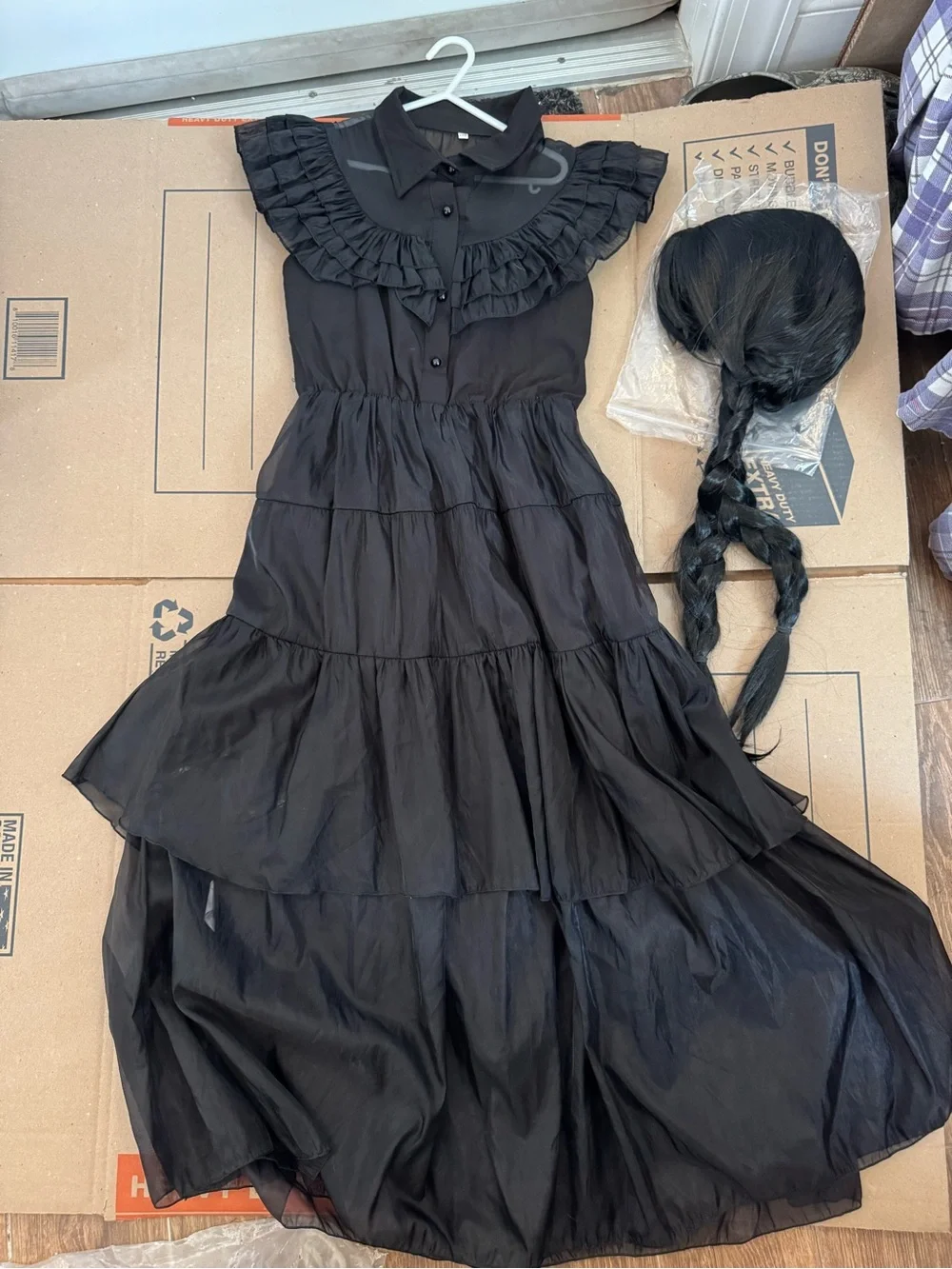 Girls gothic Wednesday inspired costume